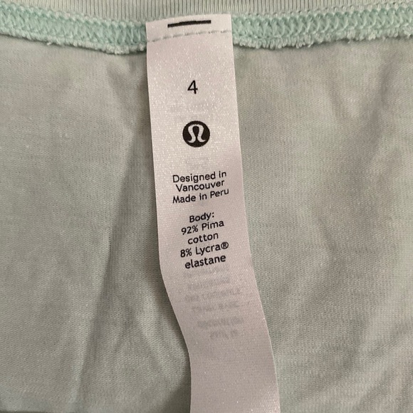 ❤️ Lululemon Cates Tee Size 4 Delicate Mint NWT - Picture 5 of 6